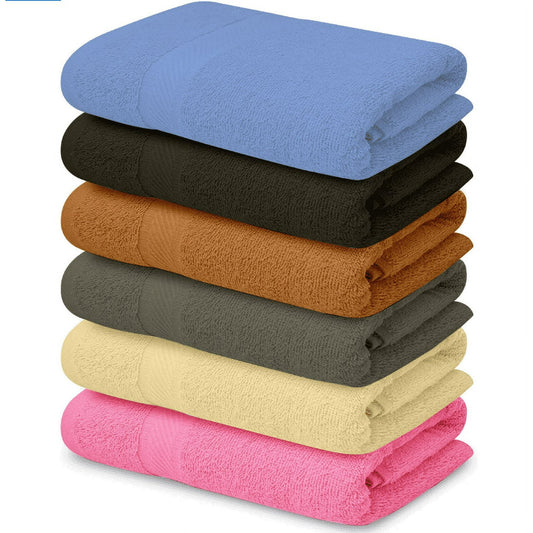 Waqiah Deals Glam Cotton Bath Towels, Multicolor, 6 Count